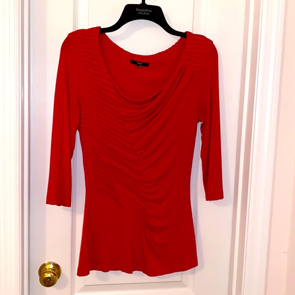 Tart Top Red Sz Med Bralette Cowl Neck